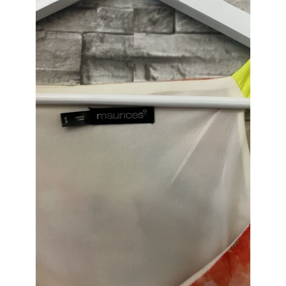 MAURICES Sleeveless Ruffle Red & Yellow Floral Dress w/ Belt Women's 1 Plus Size - Picture 3 of 11